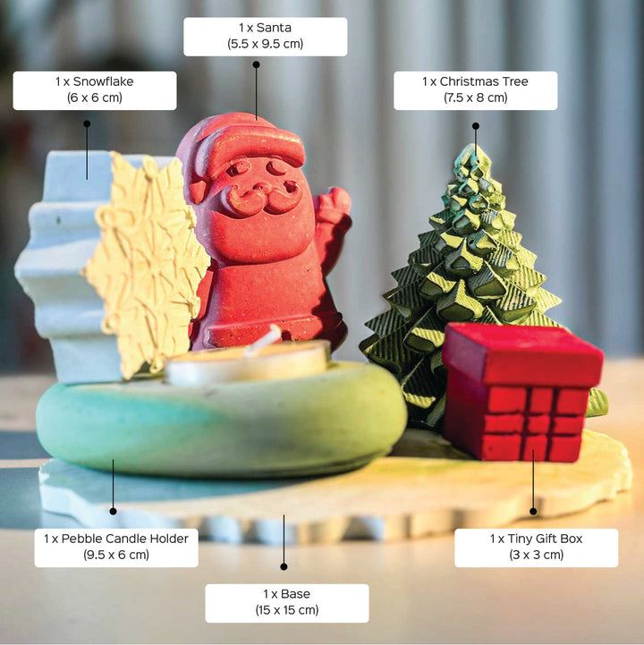 Handmade Winter Wonderland Concrete Gift Hamper | Xmas Gifting Ideas | Set Of 6