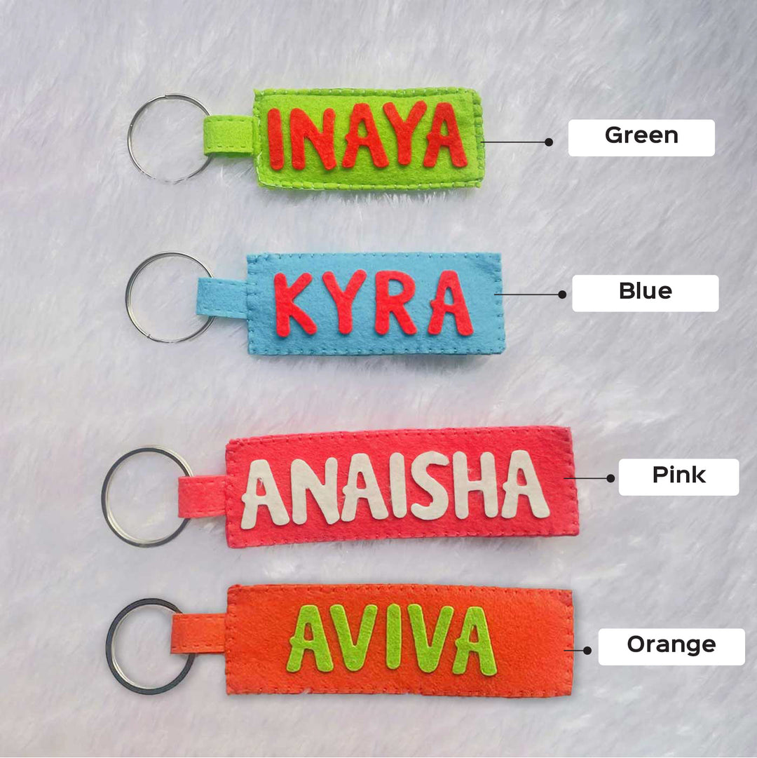 Personalized Name Felt Keychain for Kids