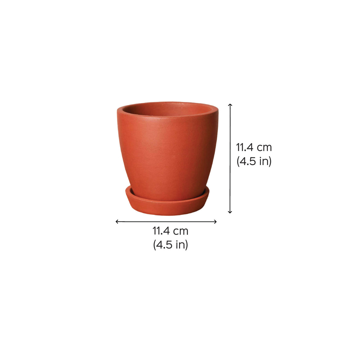 4.5 Inches | Handmade Small Hexane Shaped Terracotta Planter Pots | Set Of 4