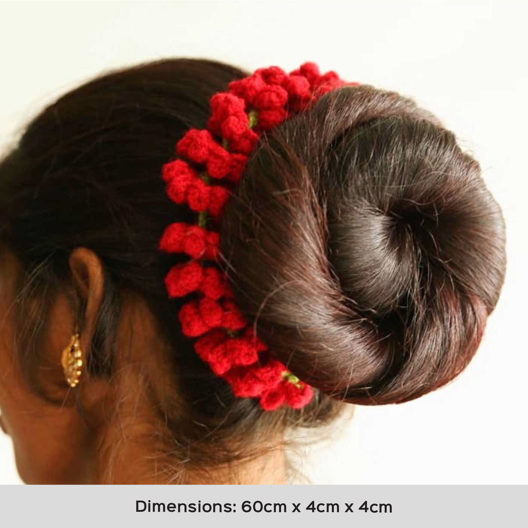 Handmade Crochet Gajra Design Acrylic Yarn Head Band