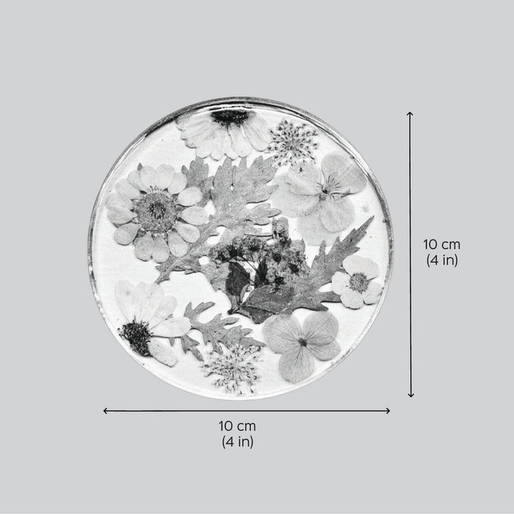 Handmade Preserved Flower Sonnets Of Love Resin Coaster