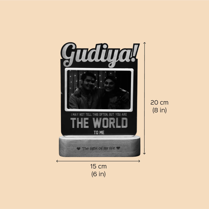 Photo Personalized Engraved Shine On Bhaiya Acrylic Table Lamp