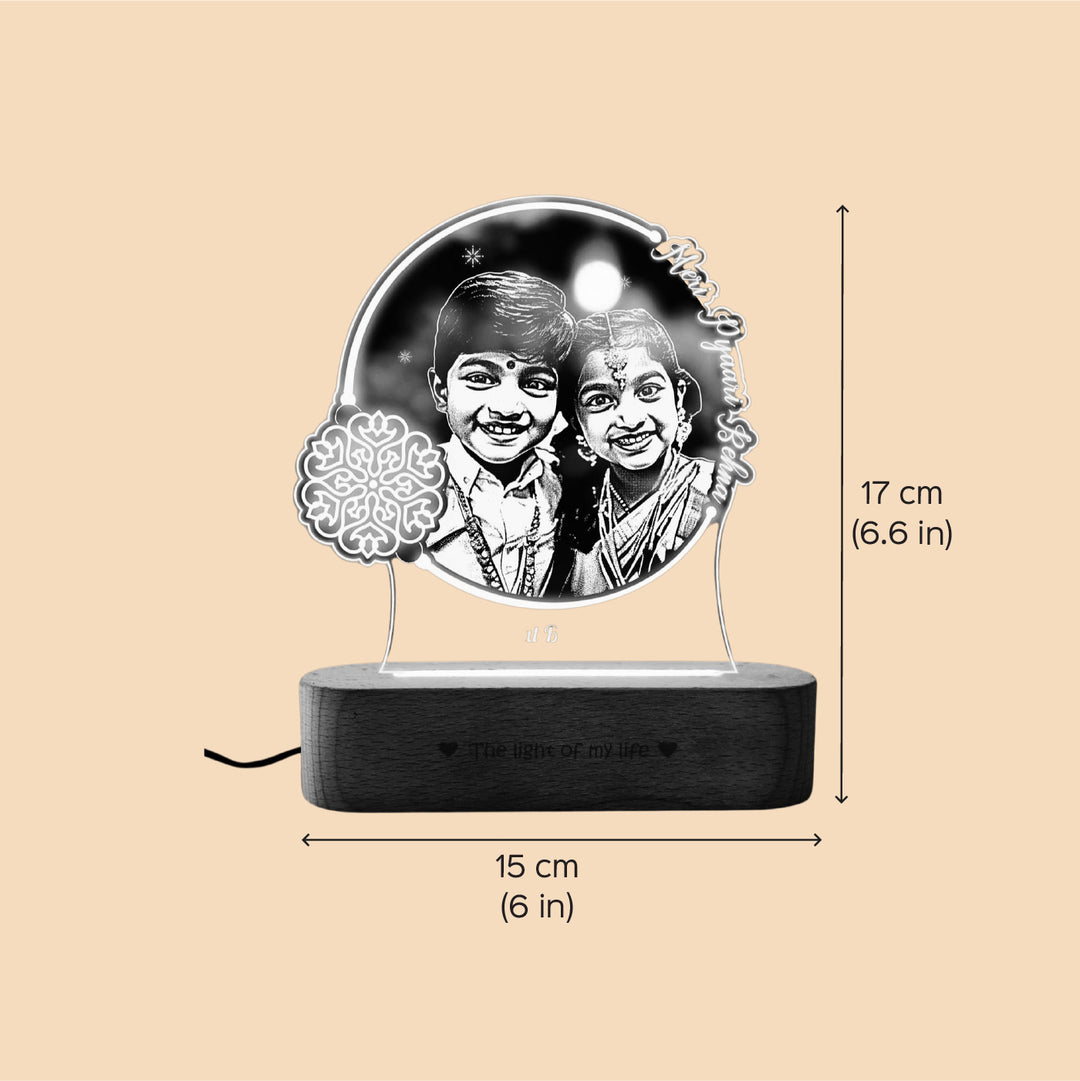 Photo Personalized Engraved Threads Of Love Acrylic Table Lamp