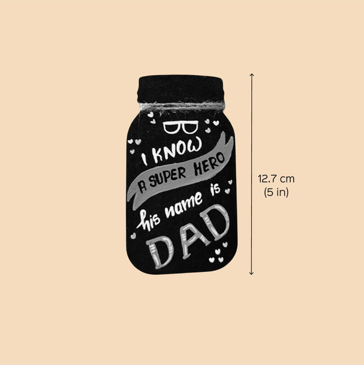 Personalized Black Jar Theme MDF Wood Fridge Magnet For Fathers