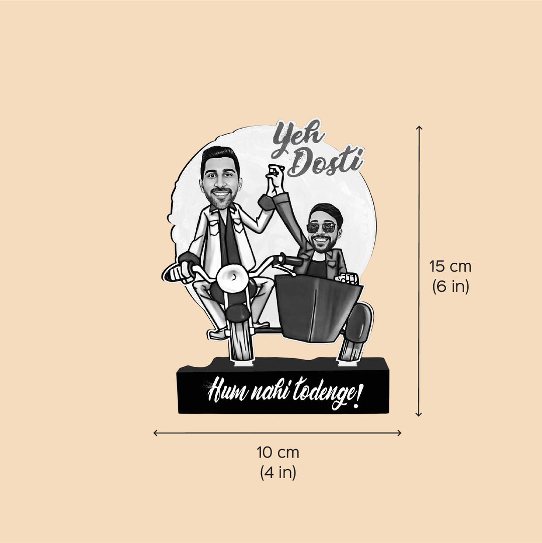 Photo Personalized Printed Ye Dosti Acrylic Caricature Cutout With Stand