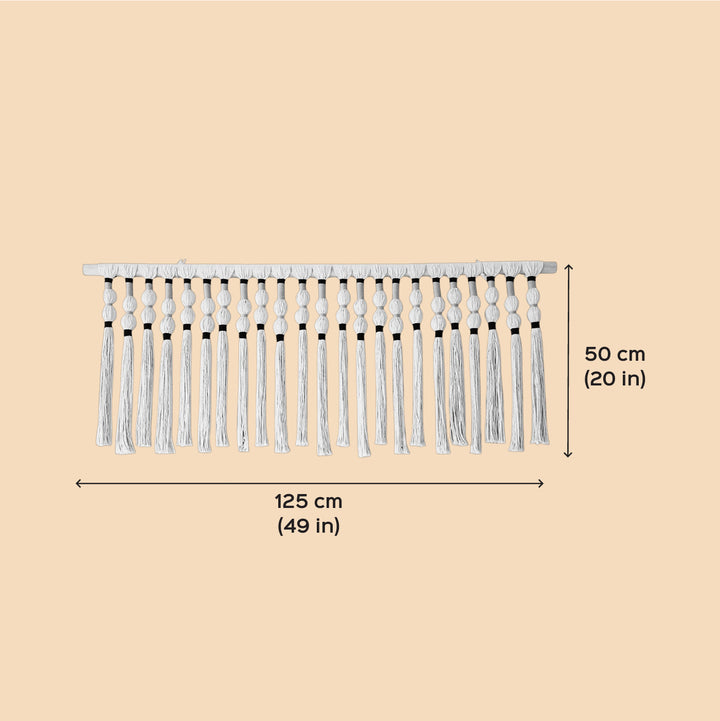 Handmade Macrame Big Tassels Design Cotton Wall Hanging