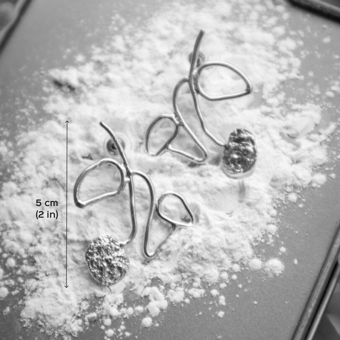 Handmade Branch Stud Brass Earrings