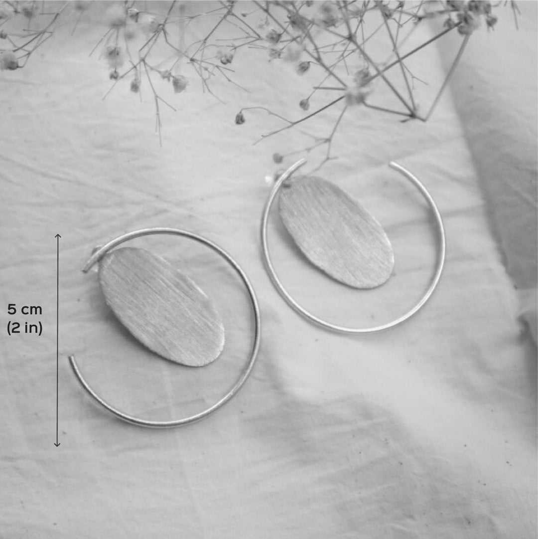 Handmade Circle And Ova Hoop Brass Earrings