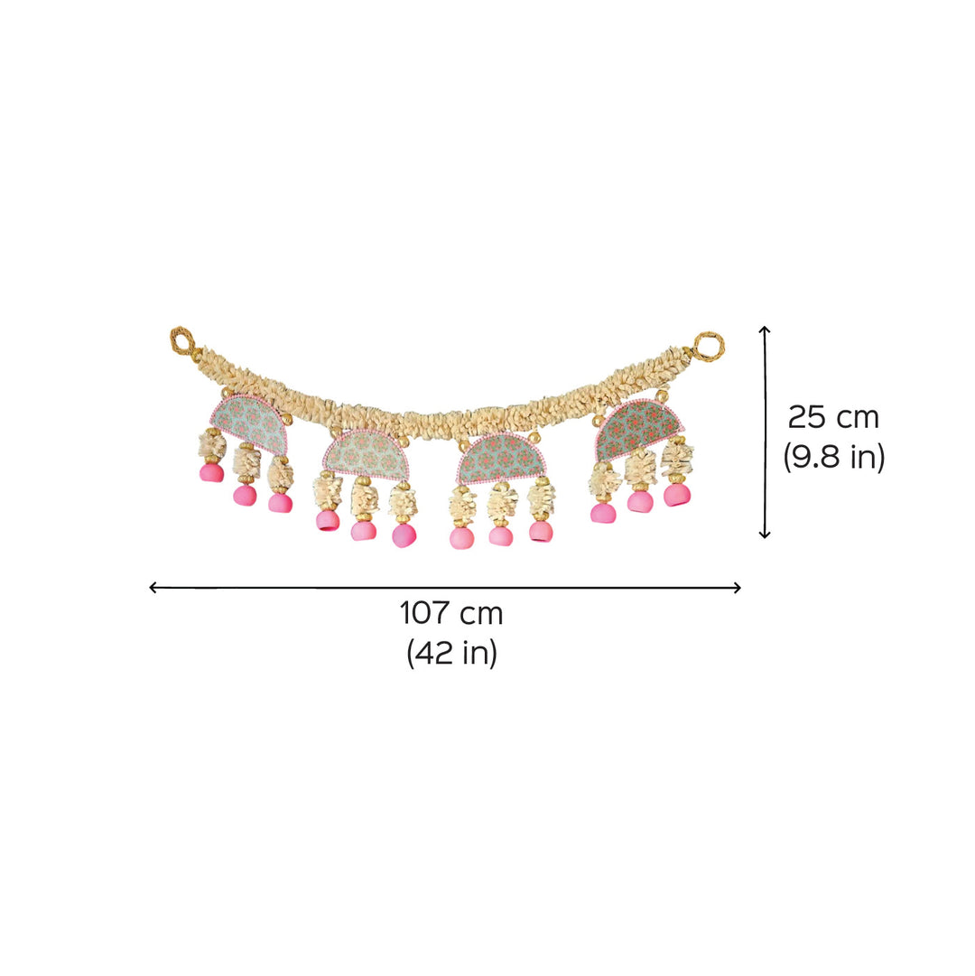 42 In | Handmade Pastel Colour Shola Flower Toran
