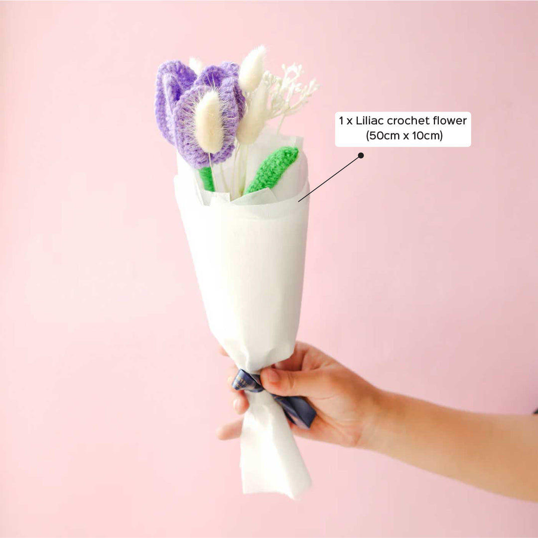 Handmade Crochet Lilic Petal Flower Bouquet