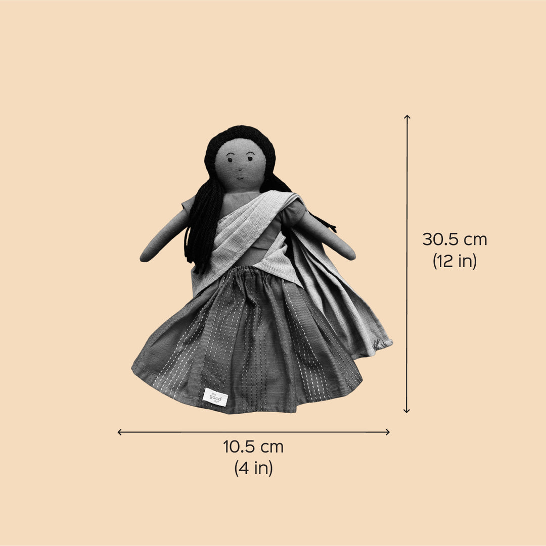 Nilah's (Elder Sister) Malai In Classic Dress | Soft Hand-Stitched Sustainable Indian Play Doll