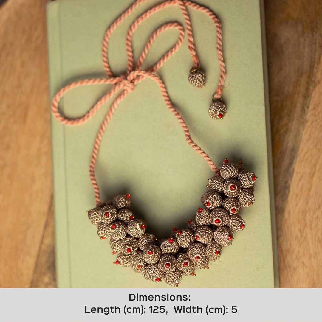 Handmade Crochet Rose Gold Devi Necklace