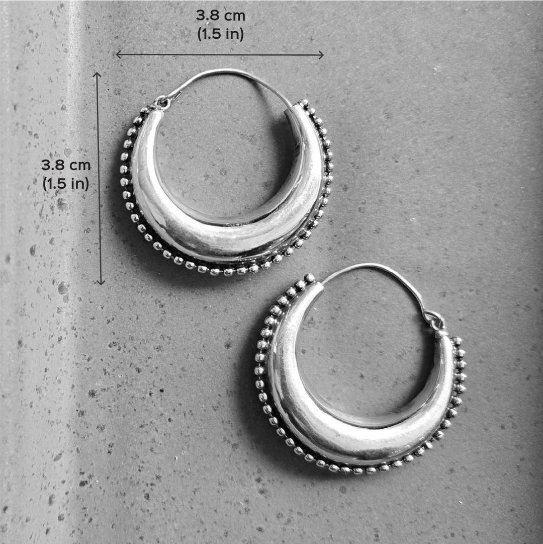 Handmade Grace Hoops Brass Earrings
