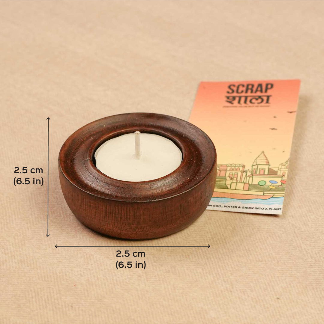 Handmade Radiance Ring Hamper | Includes Radiance Ring Wooden T-Light Holder, Seed Card And Outer Box