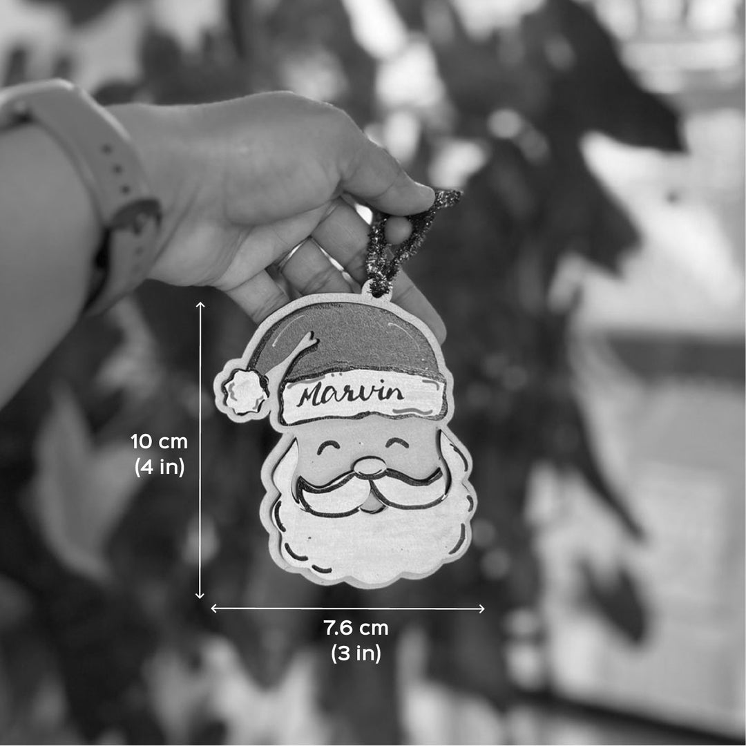 Personalized Hand-Painted Santa Wooden Ornament For Christmas Decoration