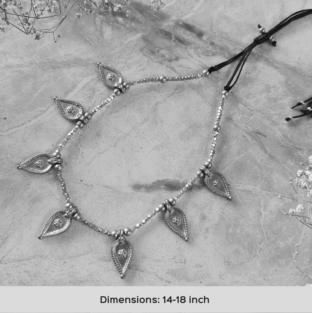 Handmade Leaf Design Brass Choker Necklace