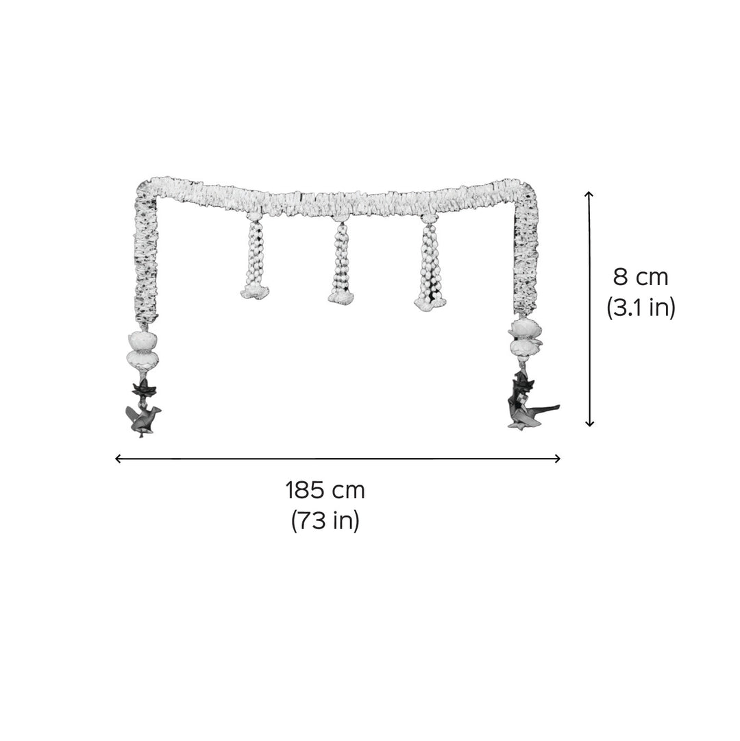 73 In | Handmade Dhanya White Shola Flower Toran