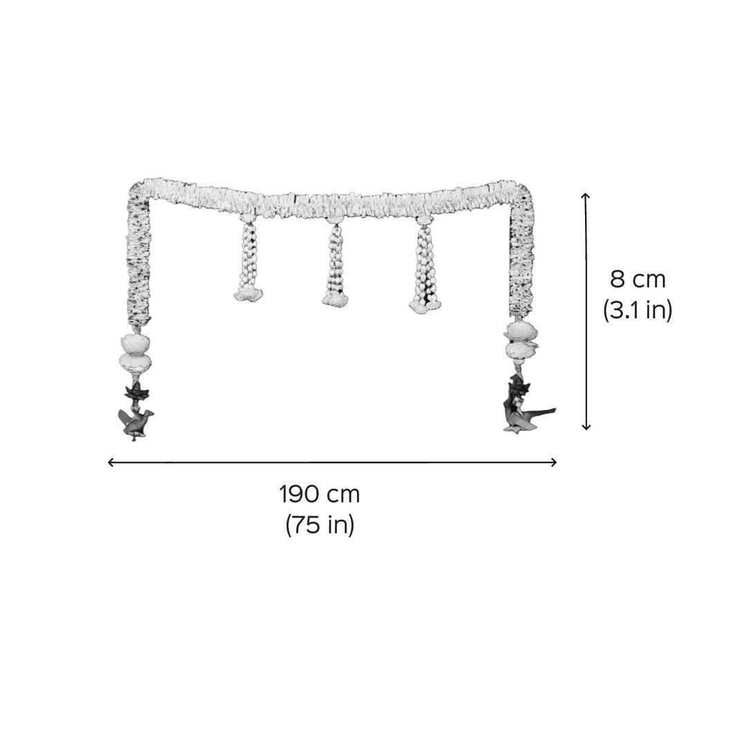75 In | Handmade Sukanya White & Yellow Shola Flower Toran