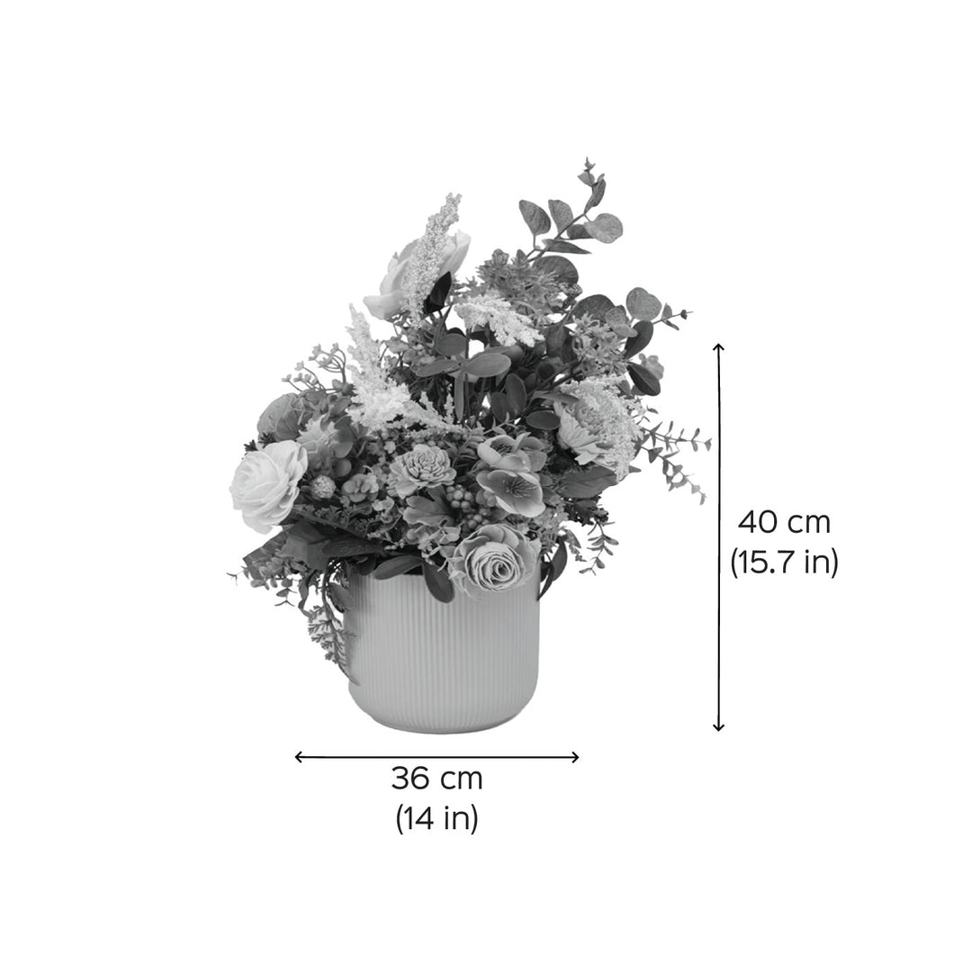 Handmade Blooming Ikea Shola Flower Centerpiece With Ceramic Vase