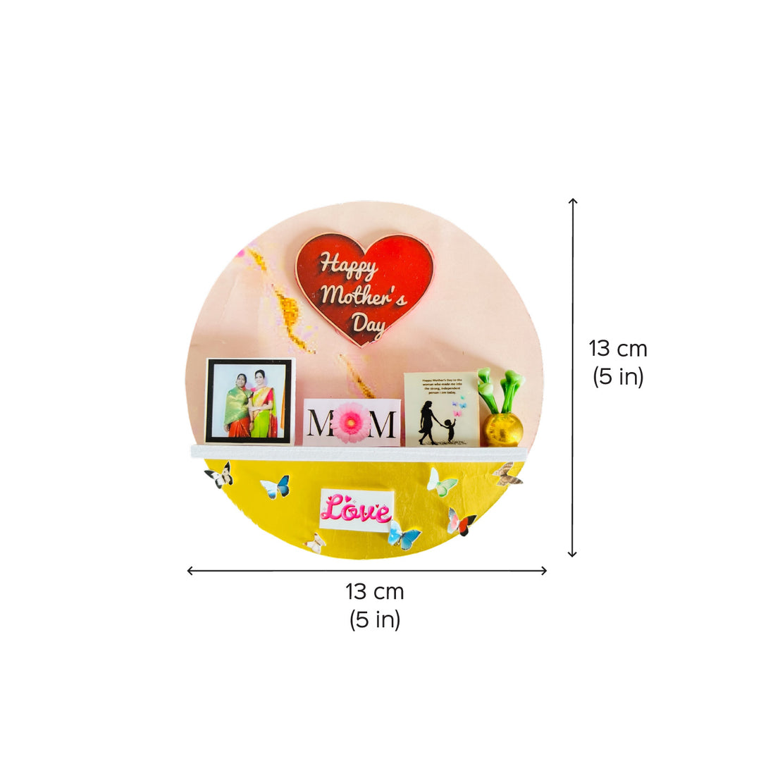 Photo Personalized Handmade Miniature Shelf Theme Round Wooden Fridge Magnet