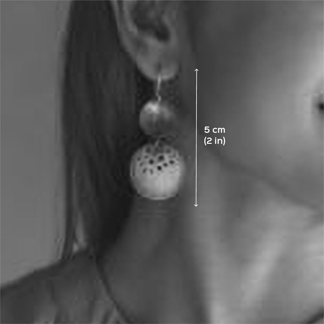 Handmade Mixed Metal Pattern Brass Earrings