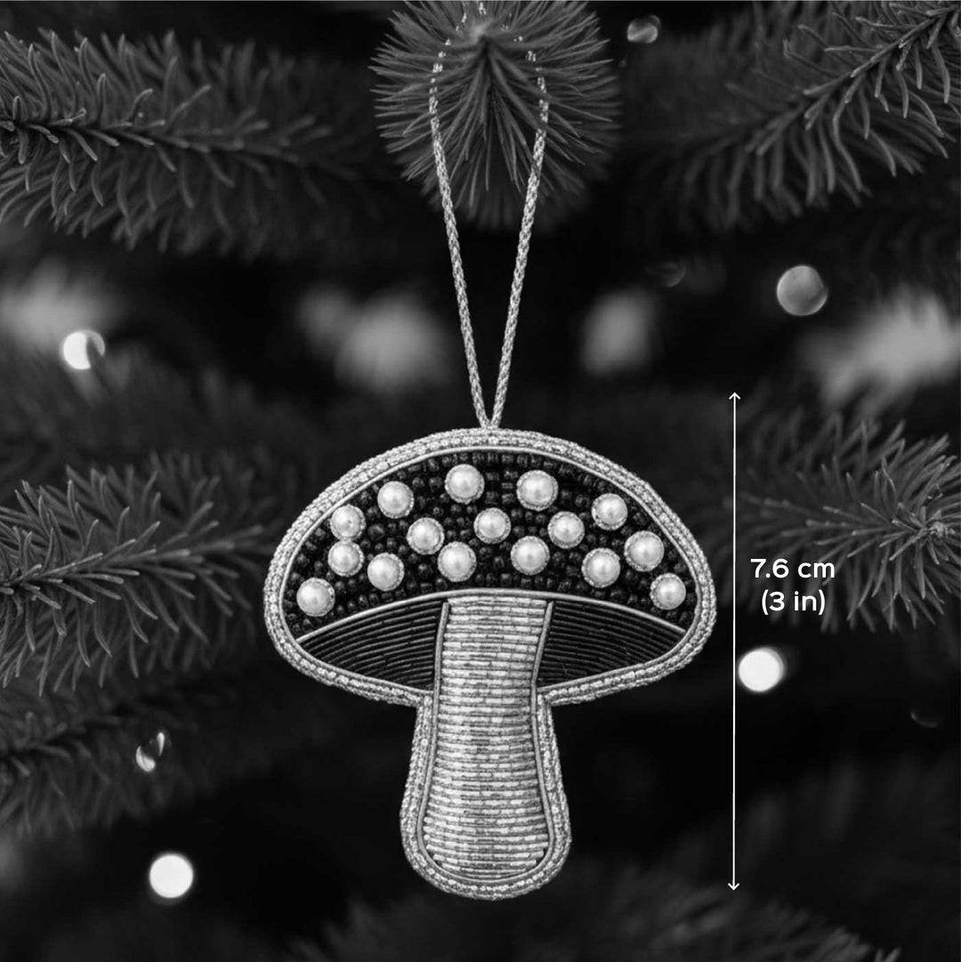 Blue Mushroom Sequin Premium Zardozi Ornament