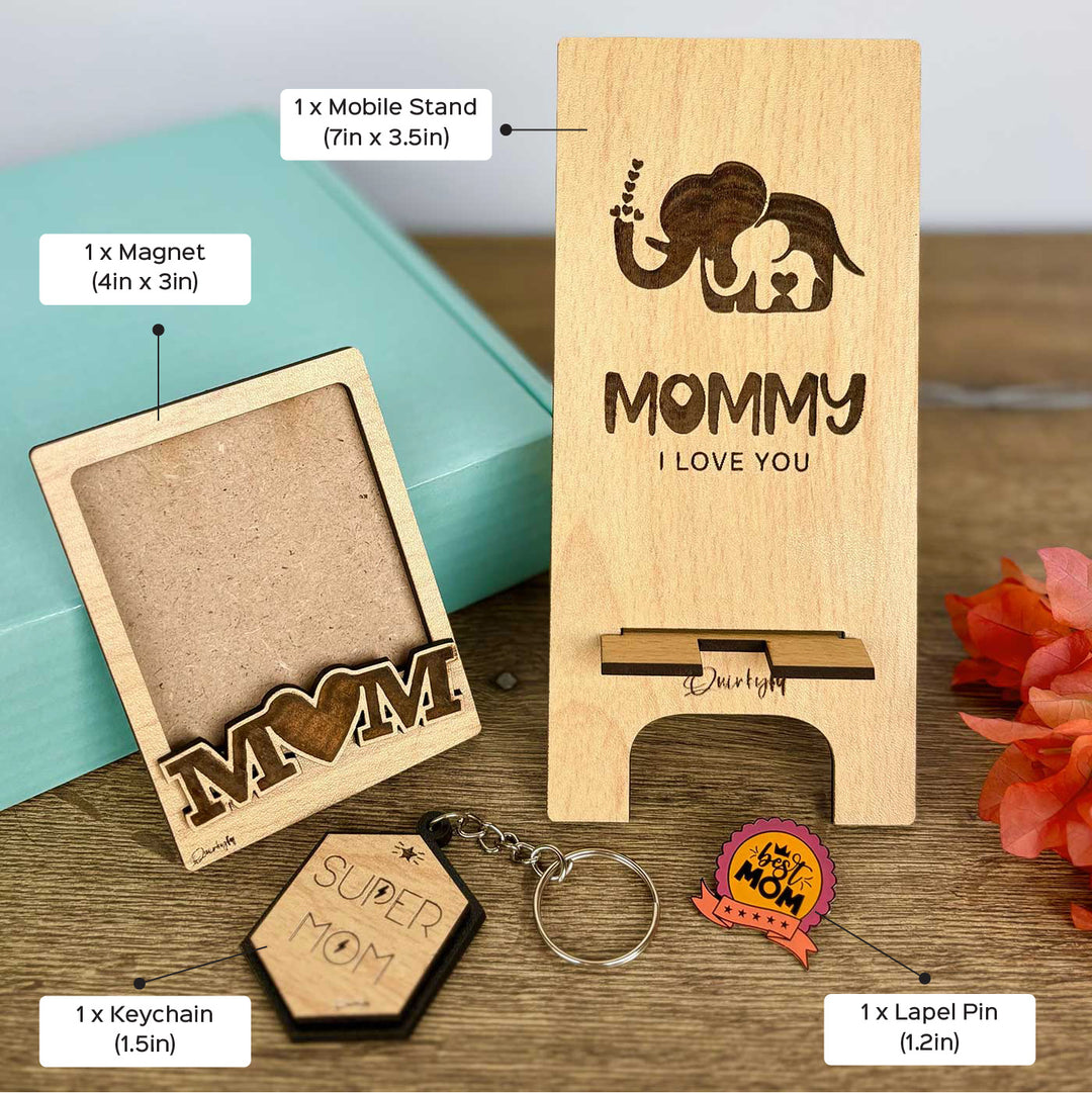 Photo Personalized "Best Mom" Hamper For Mothers | Set of 4