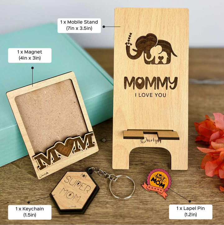 Photo Personalized "Best Mom" Hamper For Mothers | Set of 4