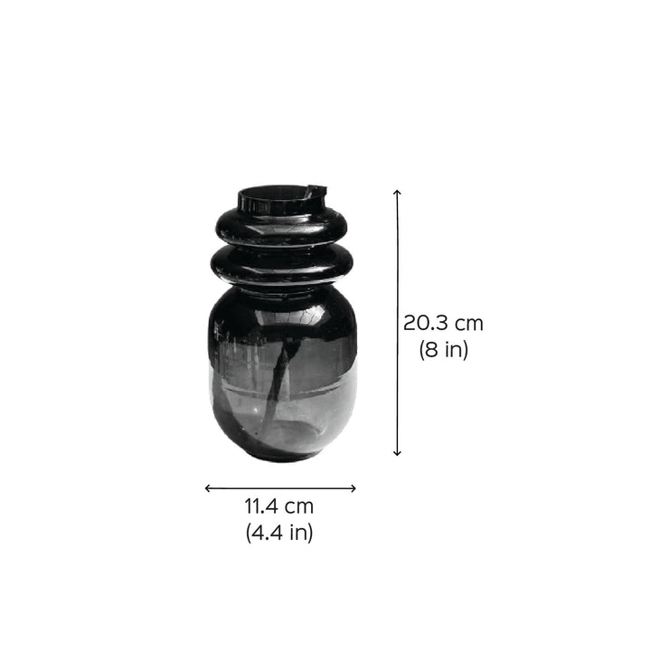 Handmade Slate Grey Loop Glass Vase | 8 inch