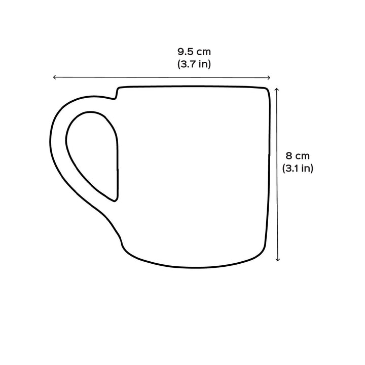 Handmade Heart Balloon Theme Polymer Clay & Ceramic Mug | 250 ml