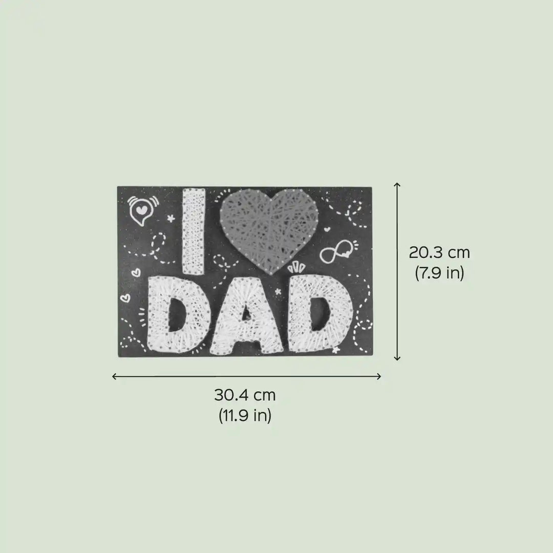 Handmade String Art I Love Dad Wooden Decorative Plaque