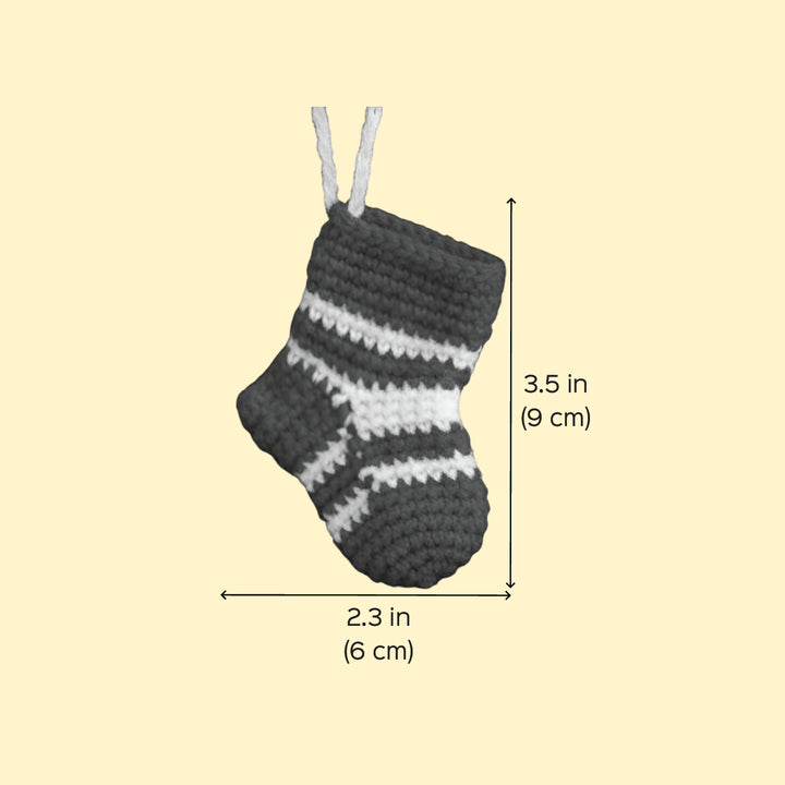 2 Pc | Handmade Crochet Socks Ornament For Christmas Decoration