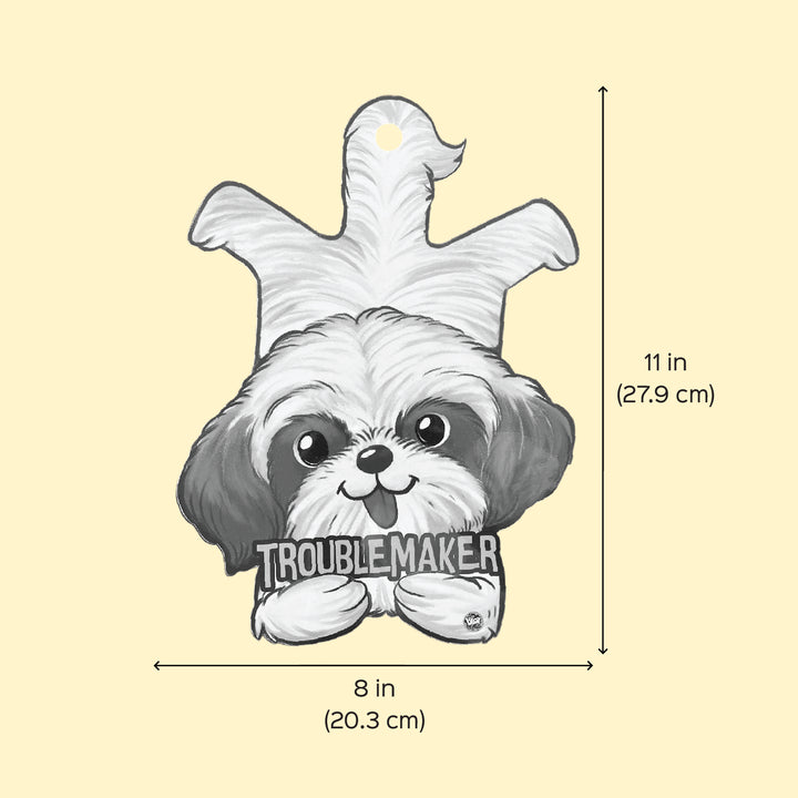 Printed Shih Tzu Theme "Troublemaker" MDF Wood Wall Decor