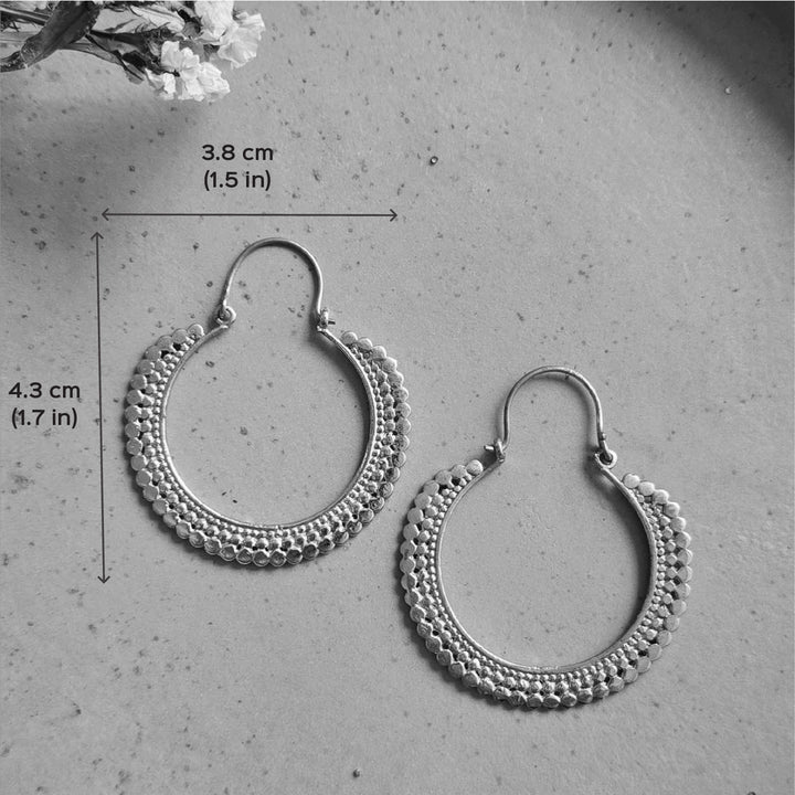 Handmade Bianca Hoops Medium Brass Earrings