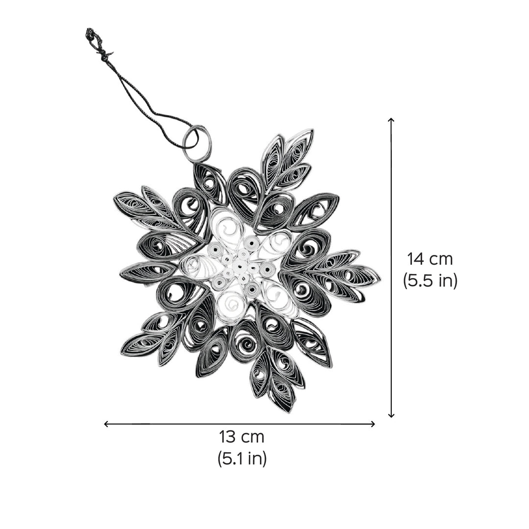 Handmade Red Snowflake Paper Quilling Ornament For Christmas Tree Decoration