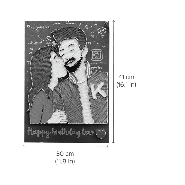 Personalised Birthday String Art Gift Name Plates For Couples 1 - Dimension Chart with Artwork