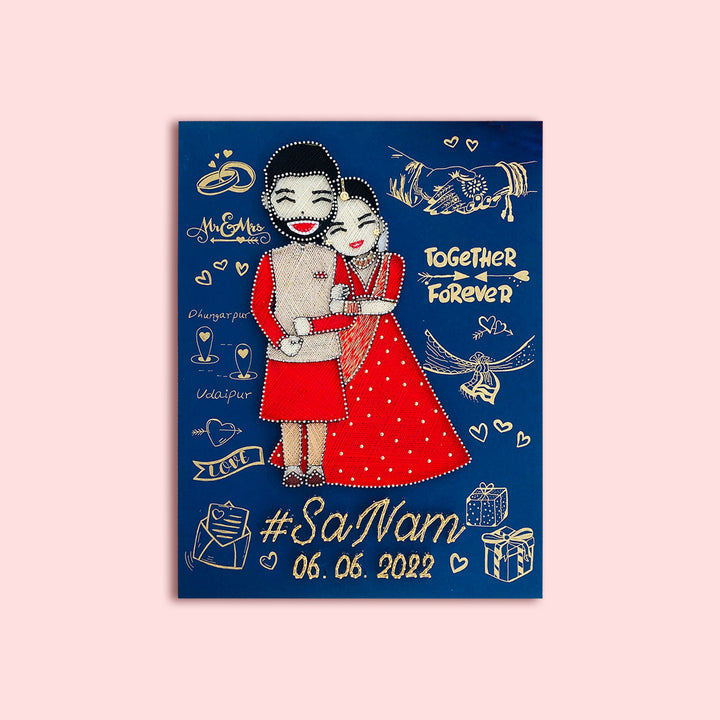 String Art Wedding Couple Personalized Nameplate