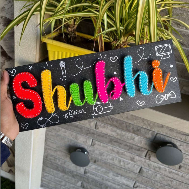 Personalized Handmade String Art Wooden Name Plate