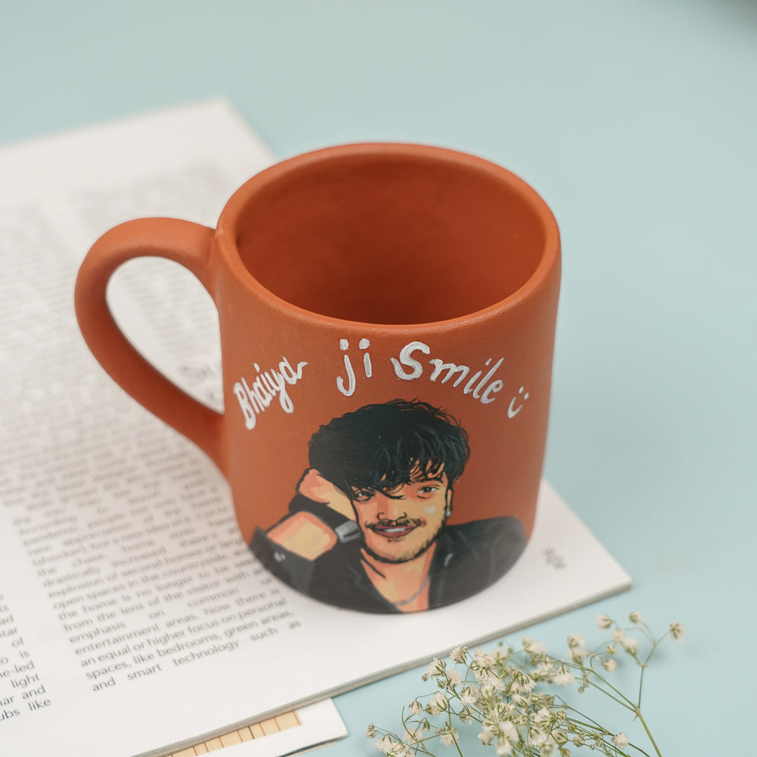 Photo Personalized Handmade Bhaiya Ji Theme Rakhi Hamper Includes 1 Mug 1 Rakhi - Top View of Mug Interior