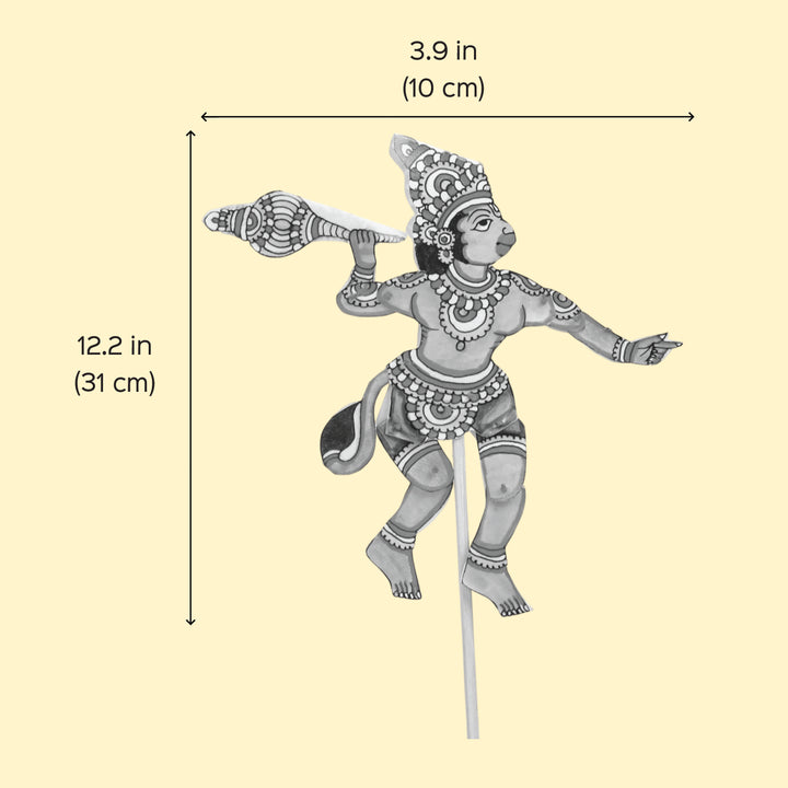 Hand-Painted Hanuman Tholu Bommalata Flip Toy