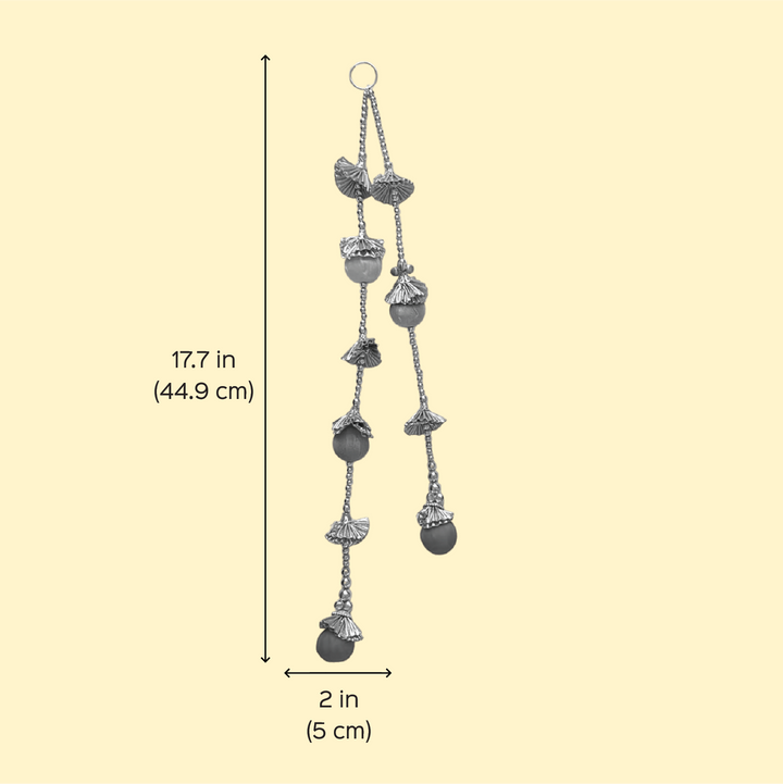2 Pc | Handmade Colorful Fabric Beads & Ghungroo Hanging
