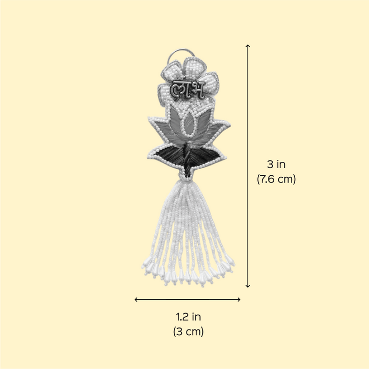2 Pc | Handmade Beaded Lotus Shubhlabh Sequin Silk Hanging