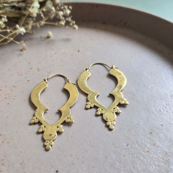 Handmade Aurora Hoops Brass Earrings