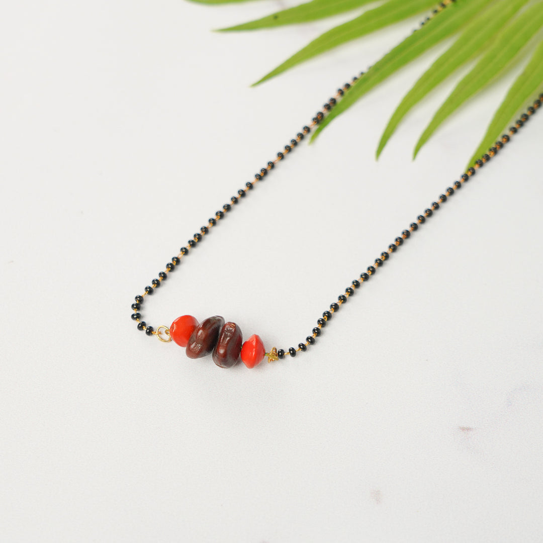 Handmade Single Chain Gunj & Tamarind Seed Mangalsutra