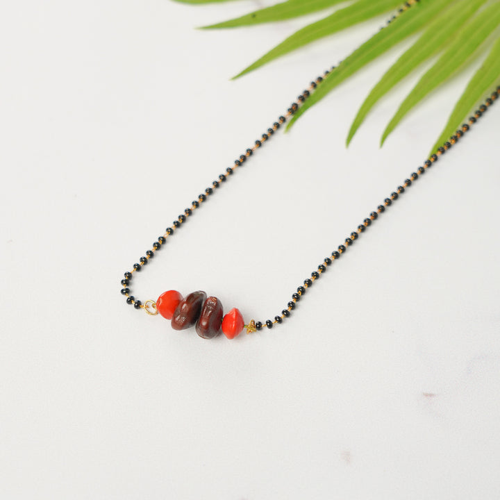 Handmade Single Chain Gunj & Tamarind Seed Mangalsutra