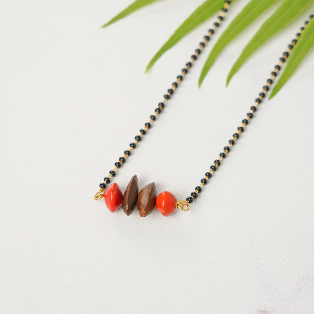 Handmade Single Chain Gunj & Sitaphal Seed Mangalsutra