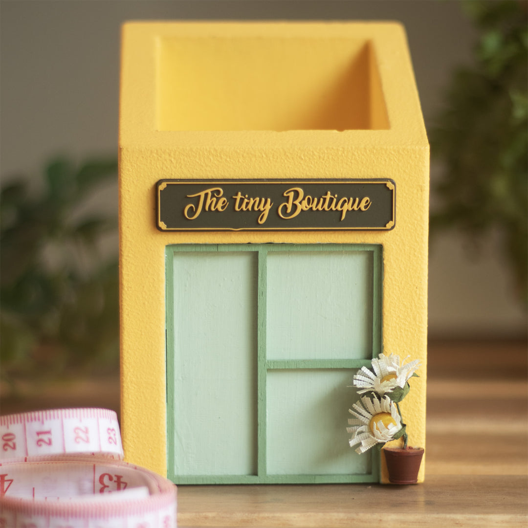 Handmade Tiny Boutique Themed Pen Stand For Decor