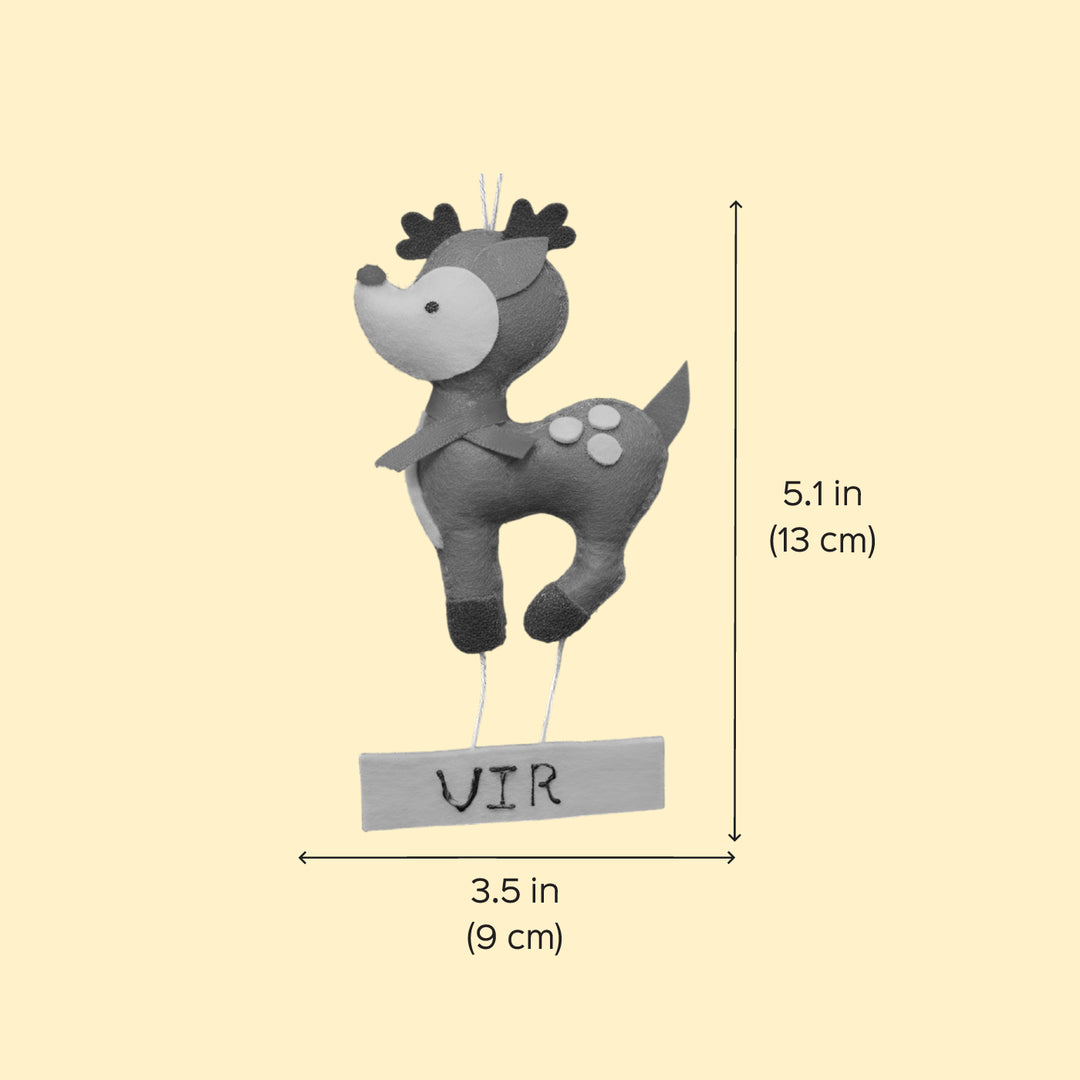 Personalized Reindeer Felt Ornament For Christmas Decoration