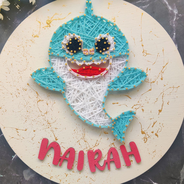Personalized Animal Theme Kids String Art Name Plate 1 - Front View with Name Personalization (4)