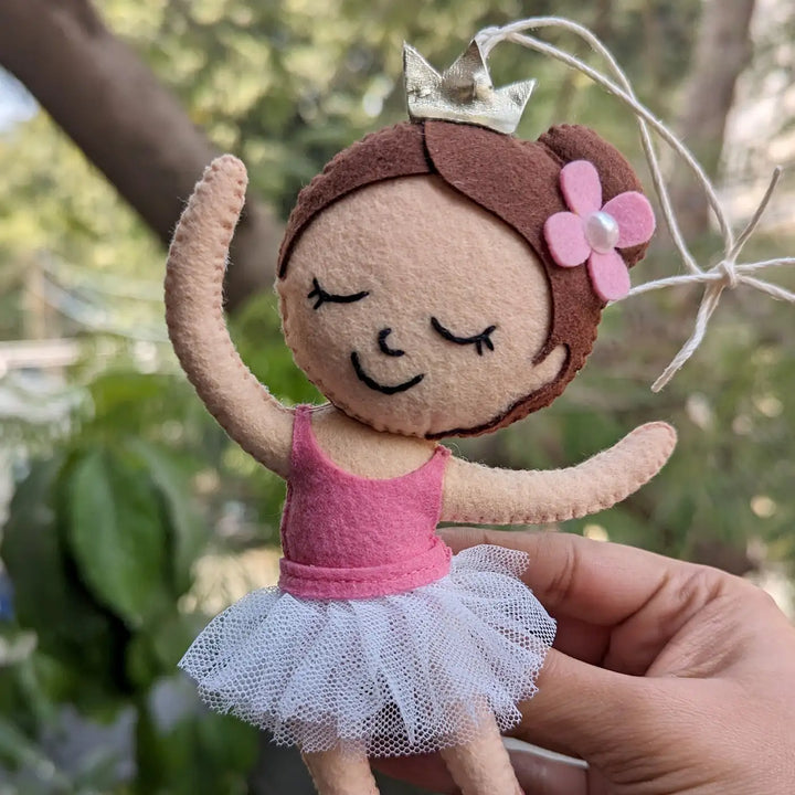 Handmade Ballerina Doll Felt Hanging For Kids
